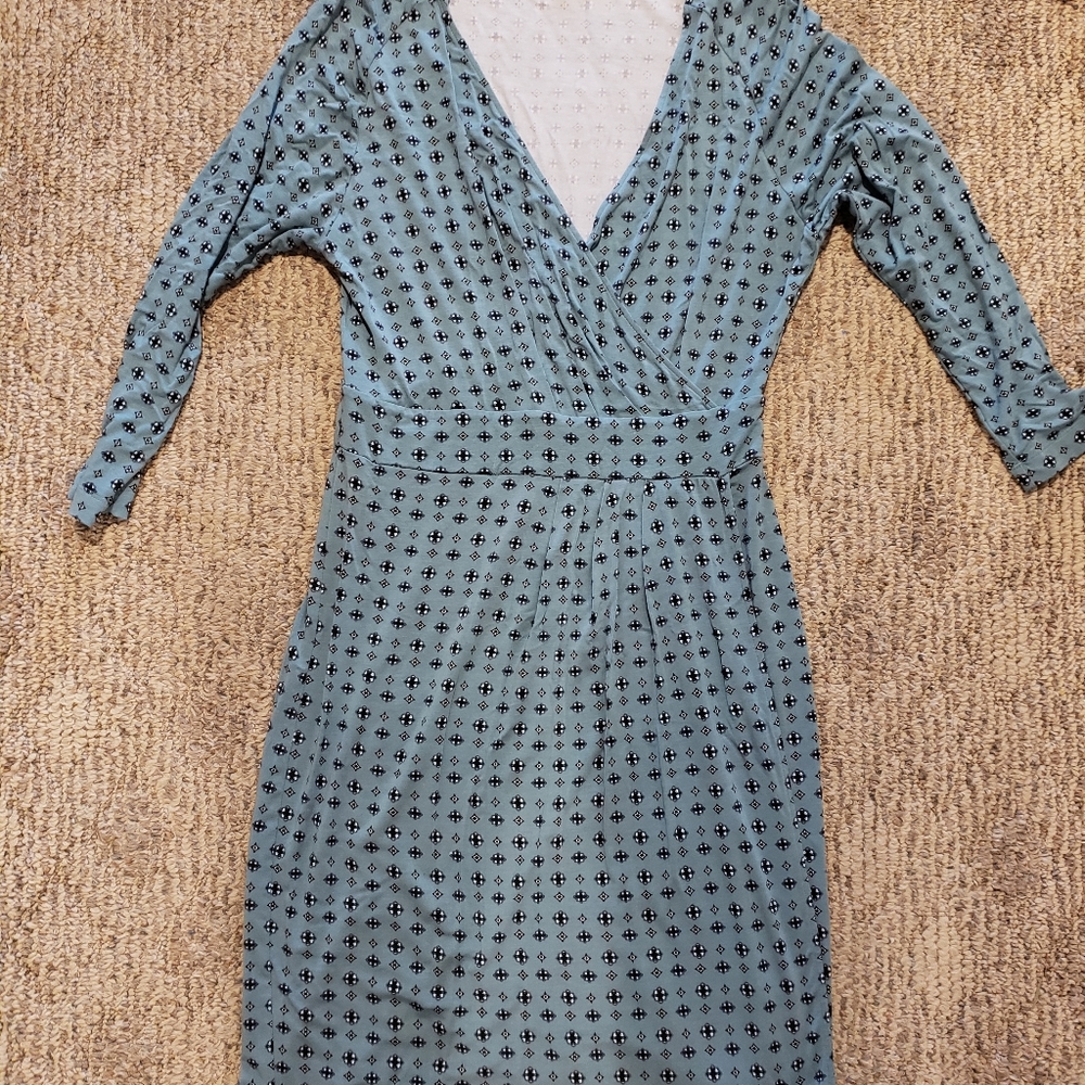 Pendleton Mimi Azure Faux Wrap Dress Petite Large